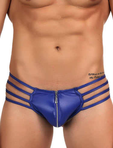 Scandals Men's Wet look Caged Zip Thong Menswear Scandals Lingerie